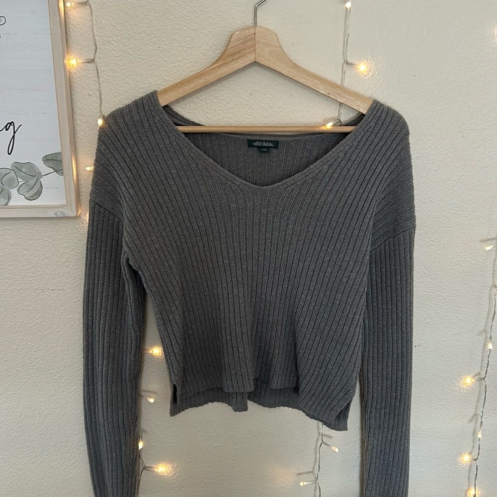 Wild Fable Cropped Grey Cozy Sweatshirt